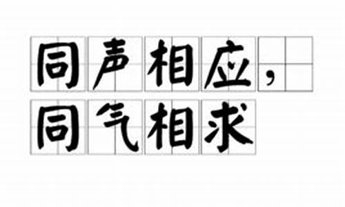 同声相应同气相求的意思-同声相应同气相求的出处