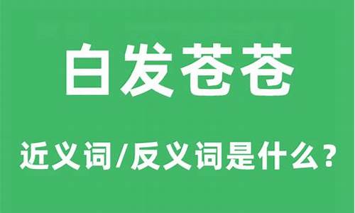 白发苍苍意思?-白发苍苍的意思解释