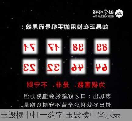 玉毁椟中打一数字,玉毁椟中警示录