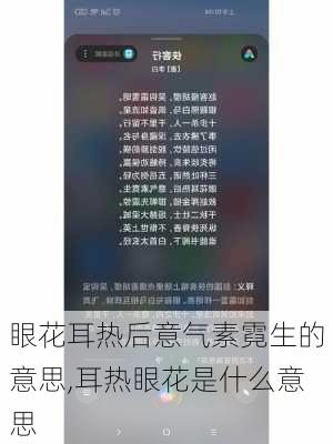 眼花耳热后意气素霓生的意思,耳热眼花是什么意思