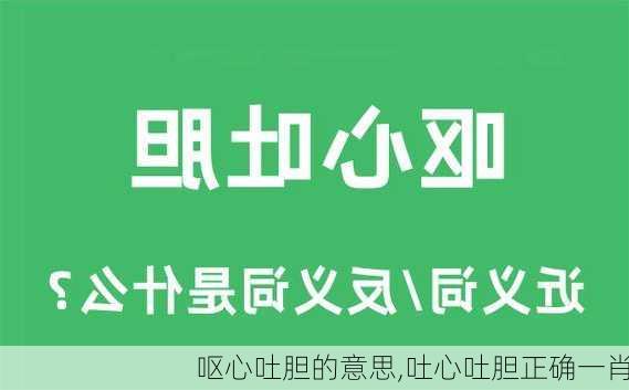 呕心吐胆的意思,吐心吐胆正确一肖