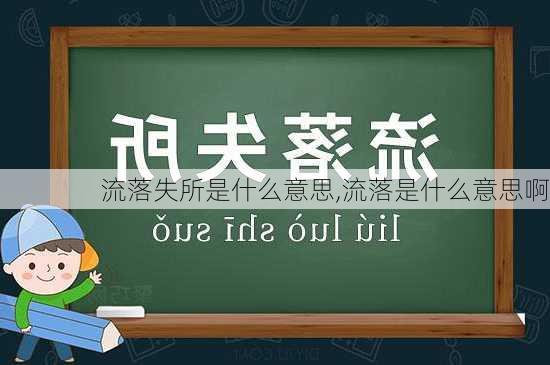 流落失所是什么意思,流落是什么意思啊