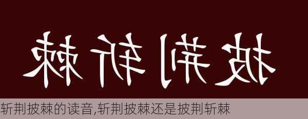 斩荆披棘的读音,斩荆披棘还是披荆斩棘