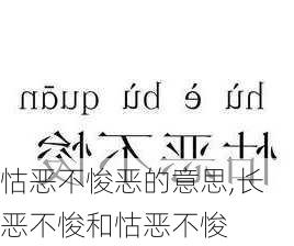 怙恶不悛恶的意思,长恶不悛和怙恶不悛