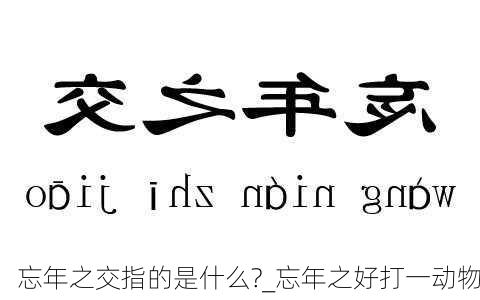 忘年之交指的是什么?_忘年之好打一动物