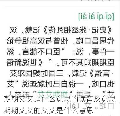 期期艾艾是什么意思的读音及意思_期期艾艾的艾艾是什么意思