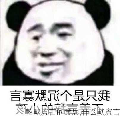 敦默寡言的意思,什么默寡言