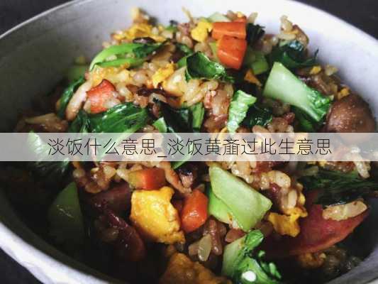 淡饭什么意思_淡饭黄齑过此生意思