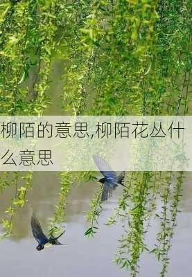 柳陌的意思,柳陌花丛什么意思