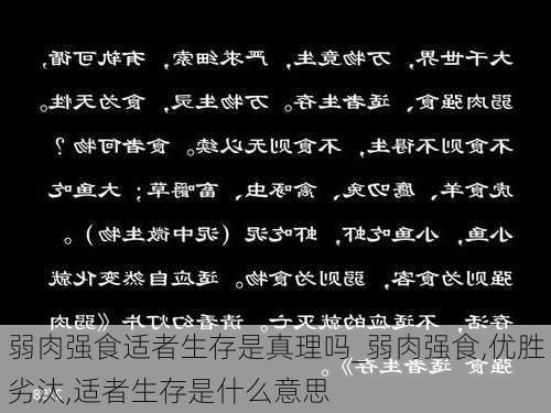 弱肉强食适者生存是真理吗_弱肉强食,优胜劣汰,适者生存是什么意思