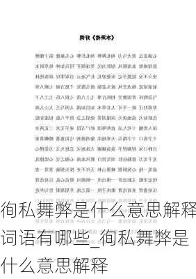 徇私舞弊是什么意思解释词语有哪些_徇私舞弊是什么意思解释