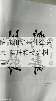 隋珠和璧是什么意思_隋珠和璧绛树青琴