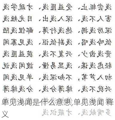 单见浅闻是什么意思,单见浅闻 释义