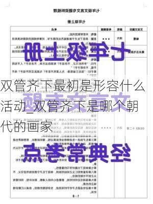 双管齐下最初是形容什么活动_双管齐下是哪个朝代的画家