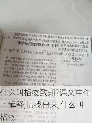 什么叫格物致知?课文中作了解释,请找出来,什么叫格物