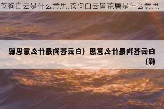 苍狗白云是什么意思,苍狗白云皆荒唐是什么意思