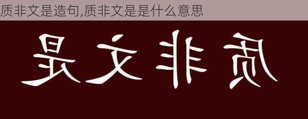 质非文是造句,质非文是是什么意思