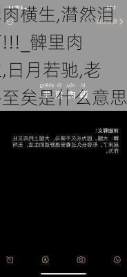 髀肉横生,潸然泪下!!!_髀里肉生,日月若驰,老将至矣是什么意思