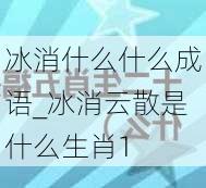 冰消什么什么成语_冰消云散是什么生肖1