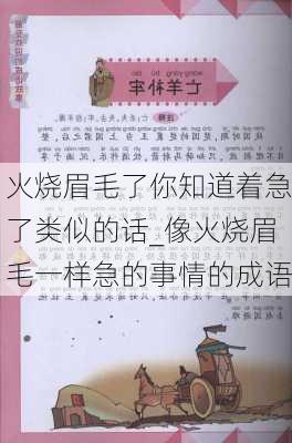 火烧眉毛了你知道着急了类似的话_像火烧眉毛一样急的事情的成语