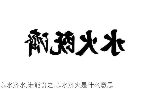 以水济水,谁能食之,以水济火是什么意思