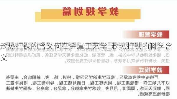 趁热打铁的含义何在金属工艺学_趁热打铁的科学含义