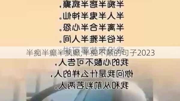 半痴半癫半疯癫,半痴不颠的句子2023