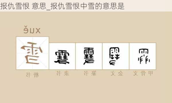 报仇雪恨 意思_报仇雪恨中雪的意思是