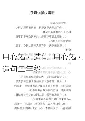 用心竭力造句_用心竭力造句二年级