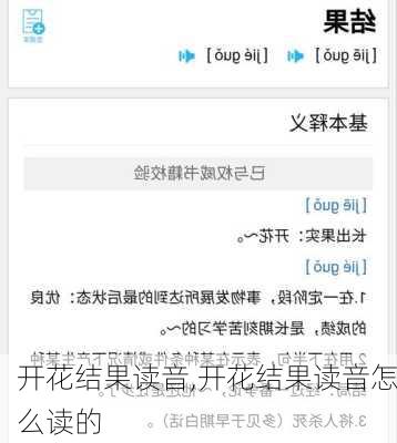 开花结果读音,开花结果读音怎么读的