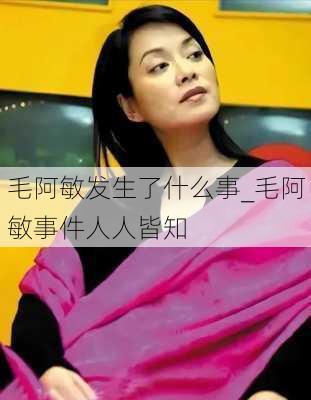 毛阿敏发生了什么事_毛阿敏事件人人皆知