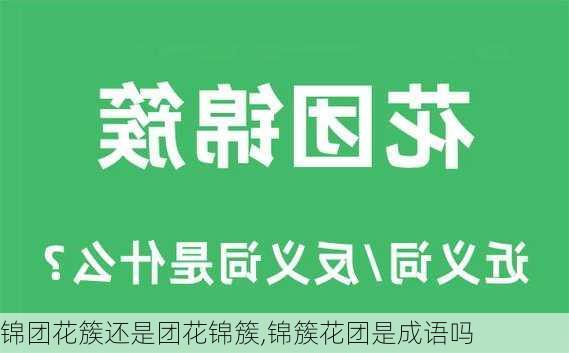 锦团花簇还是团花锦簇,锦簇花团是成语吗