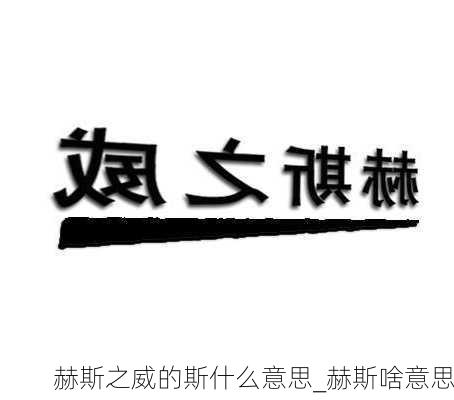 赫斯之威的斯什么意思_赫斯啥意思