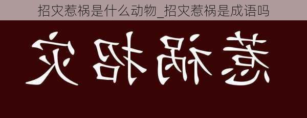 招灾惹祸是什么动物_招灾惹祸是成语吗