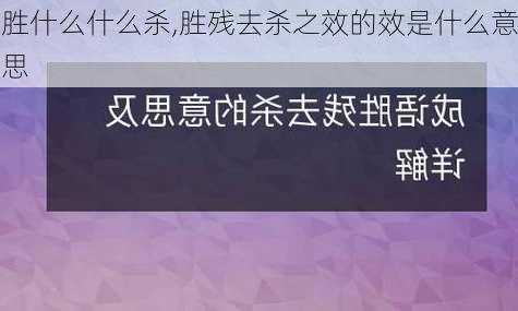 胜什么什么杀,胜残去杀之效的效是什么意思