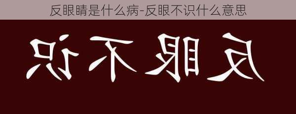 反眼睛是什么病-反眼不识什么意思